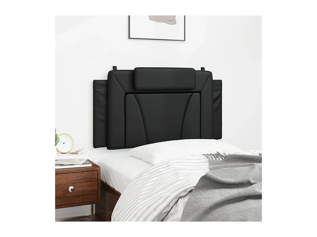 Tête de lit noir 100 cm similicuir