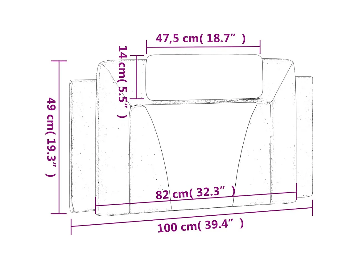 Tête de lit noir 100 cm similicuir