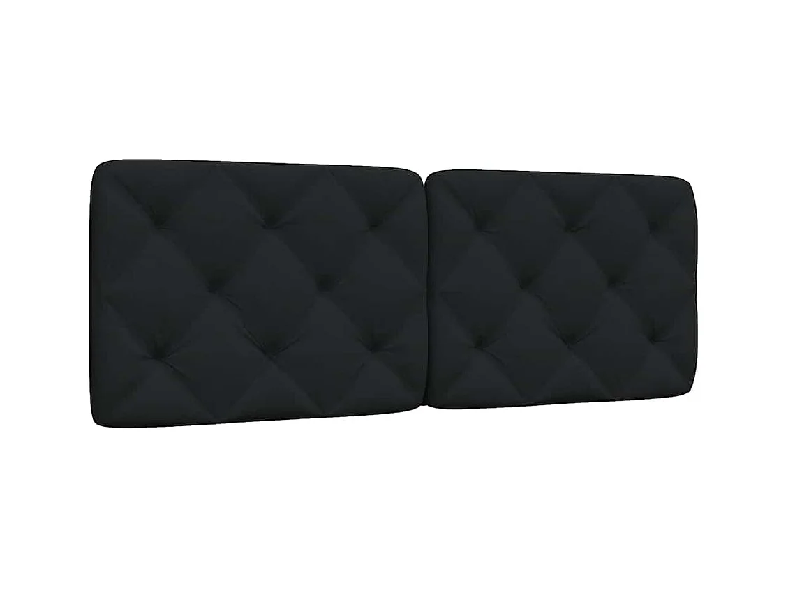 Cabecero de cama acolchado tela negro 140 cm