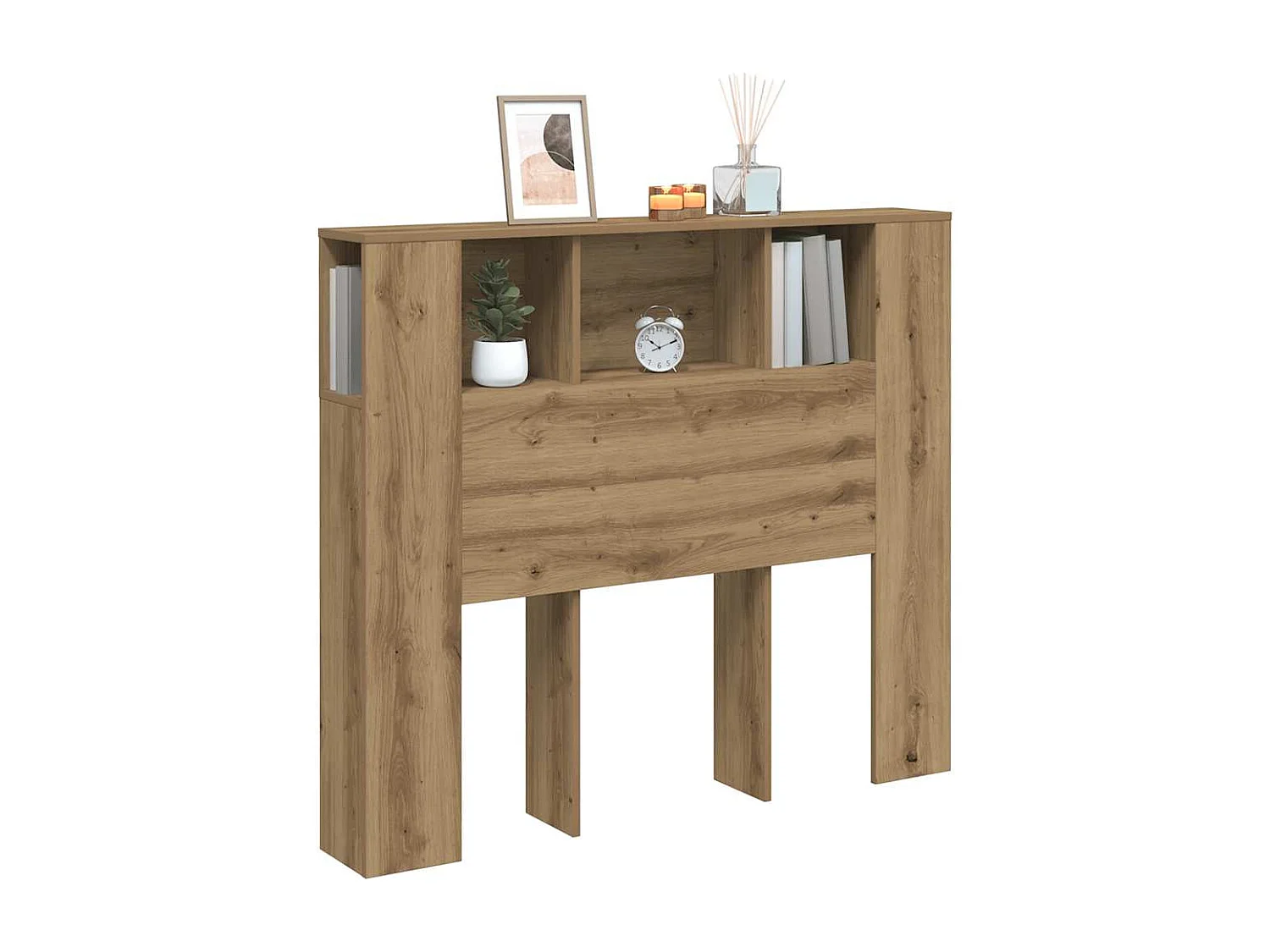 Armoire de tête de lit chêne artisanal 120x19x104,5 cm