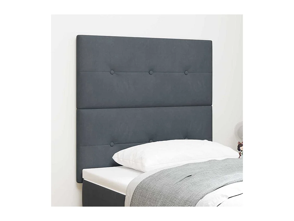 Tête de lit Montage mural Gris foncé 100 cm Velours