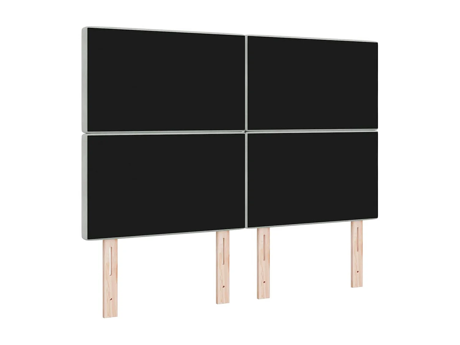 Tête de Lit LED Argyle Gris clair 144 cm Velours