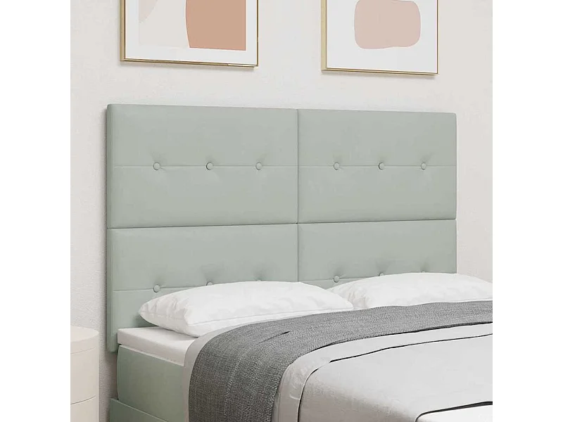 Tête de lit Montage mural Gris clair 160 cm Velours