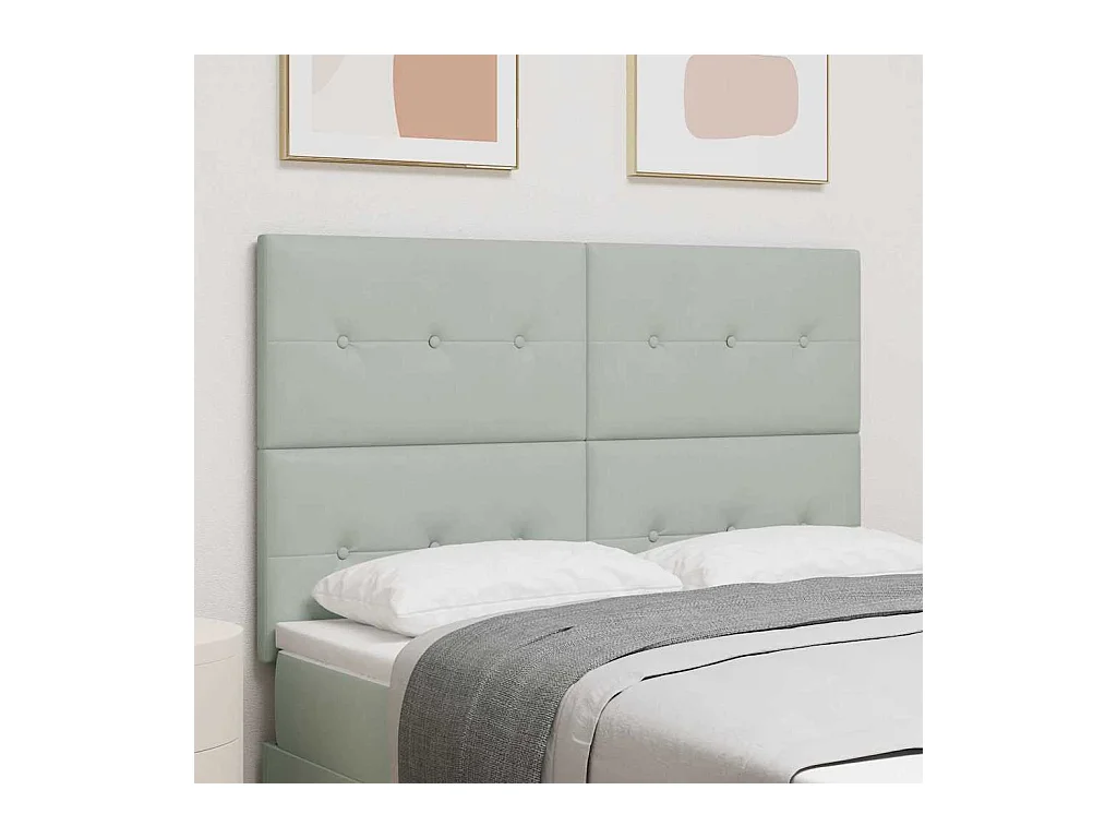 Tête de lit Montage mural Gris clair 160 cm Velours