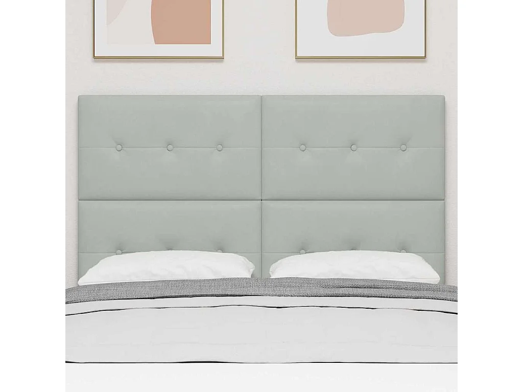 Tête de lit Montage mural Gris clair 160 cm Velours