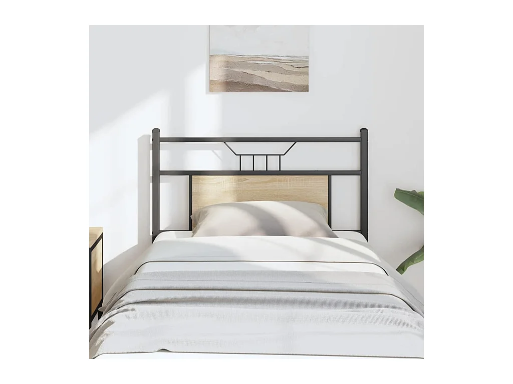 Tête de lit chêne sonoma 80 cm bois d'ingénierie et acier