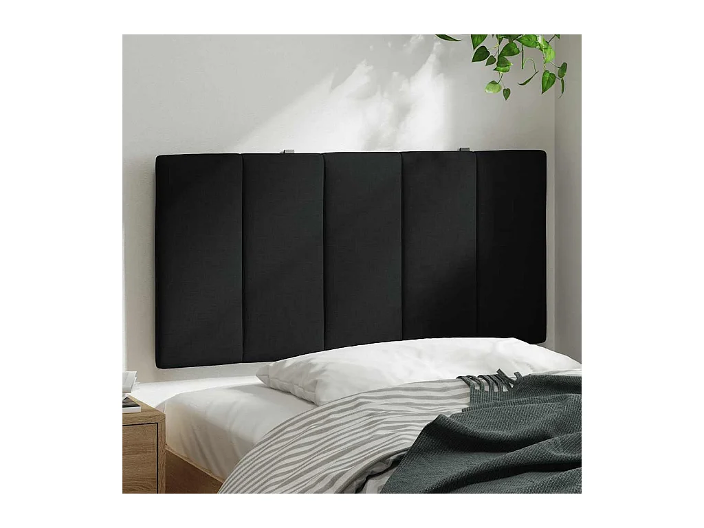 Tête de lit noir 100 cm tissu