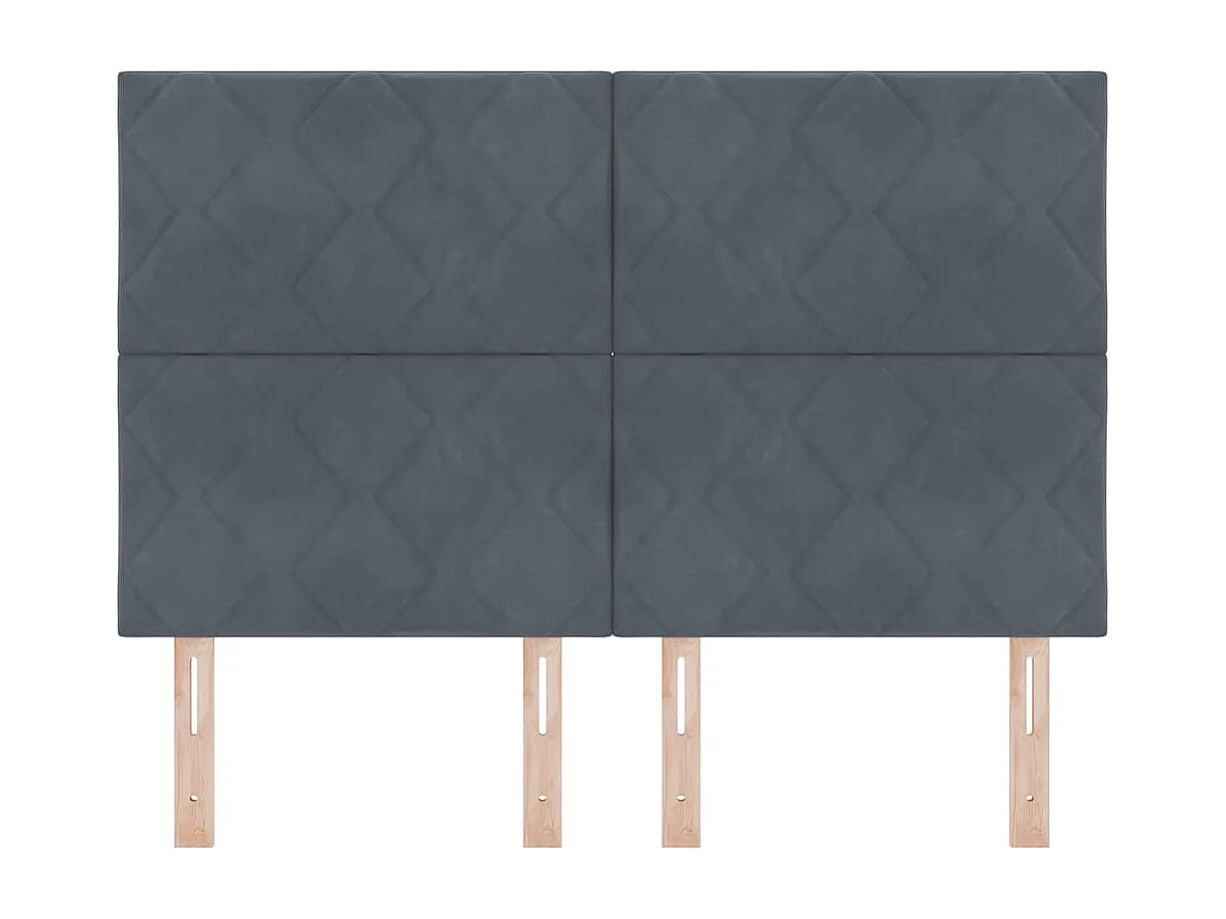 Tête de lit Montage mural Géométrique Gris foncé 144 cm Velours