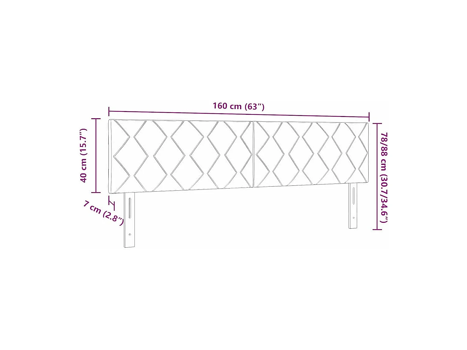 Hoofdbord Wandgemonteerd Geometrisch Donkergroen 160 cm Fluweel