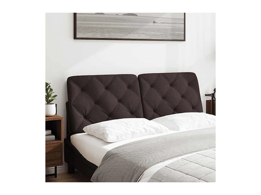 Hoofdbordkussen 140 cm stof donkerbruin