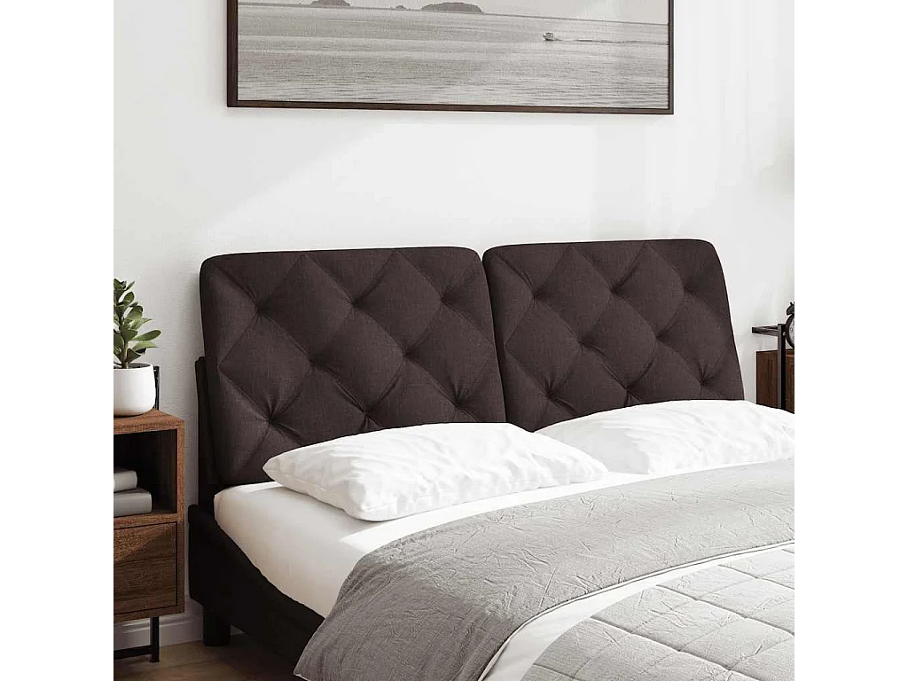 Tête de lit marron foncé 140 cm tissu