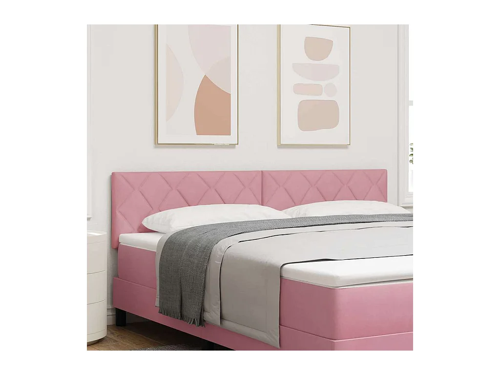 Tête de lit Montage mural Géométrique Rose 180 cm Velours