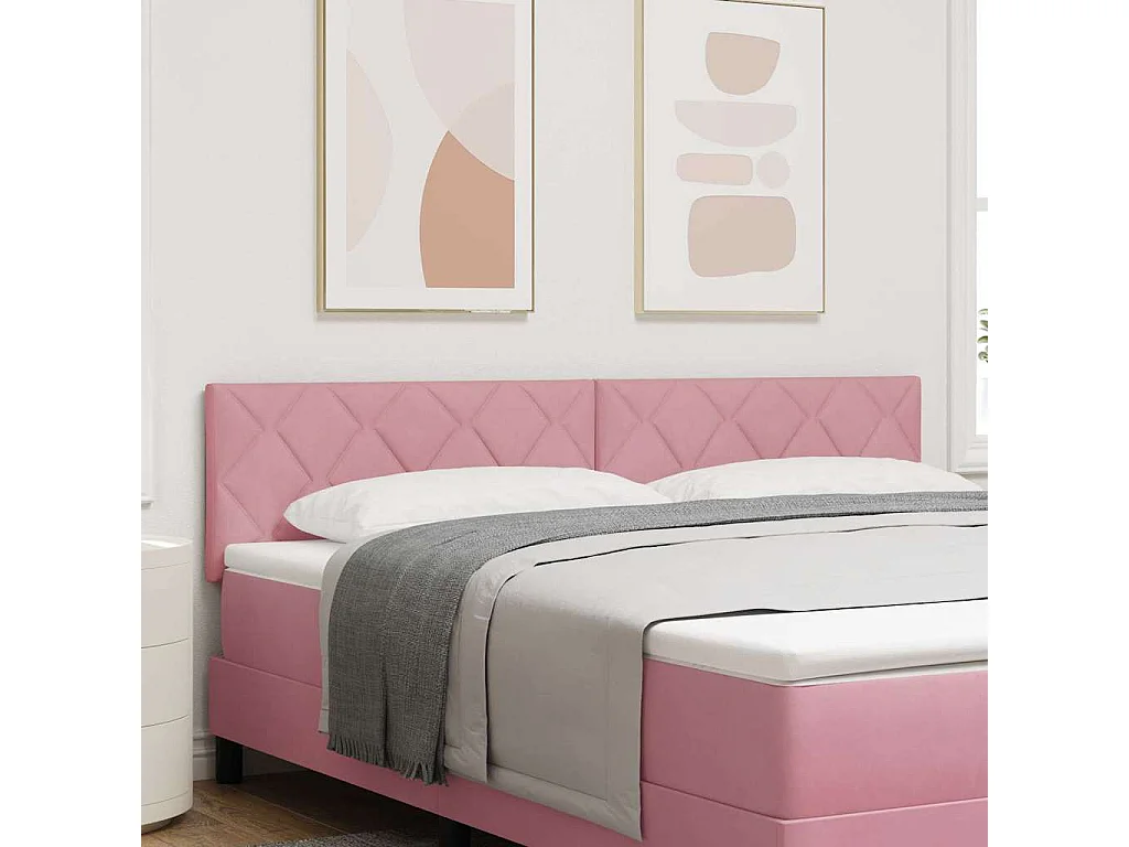 Tête de lit Montage mural Géométrique Rose 180 cm Velours