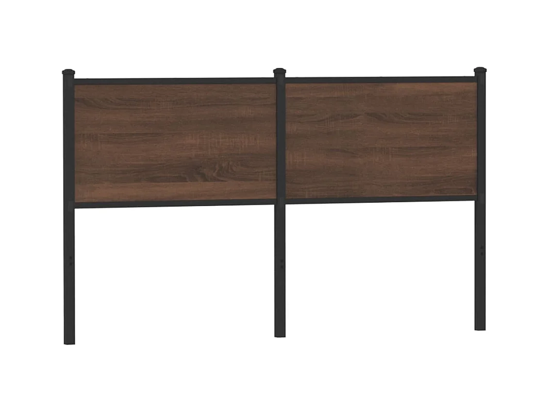 Cabecero de madera de ingeniería y acero marrón roble 150 cm