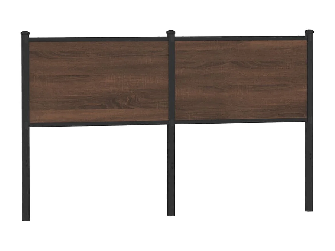 Cabecero de madera de ingeniería y acero marrón roble 150 cm