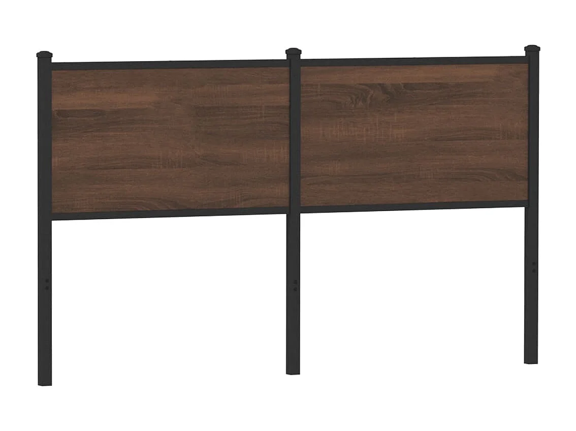 Cabecero de madera de ingeniería y acero marrón roble 150 cm