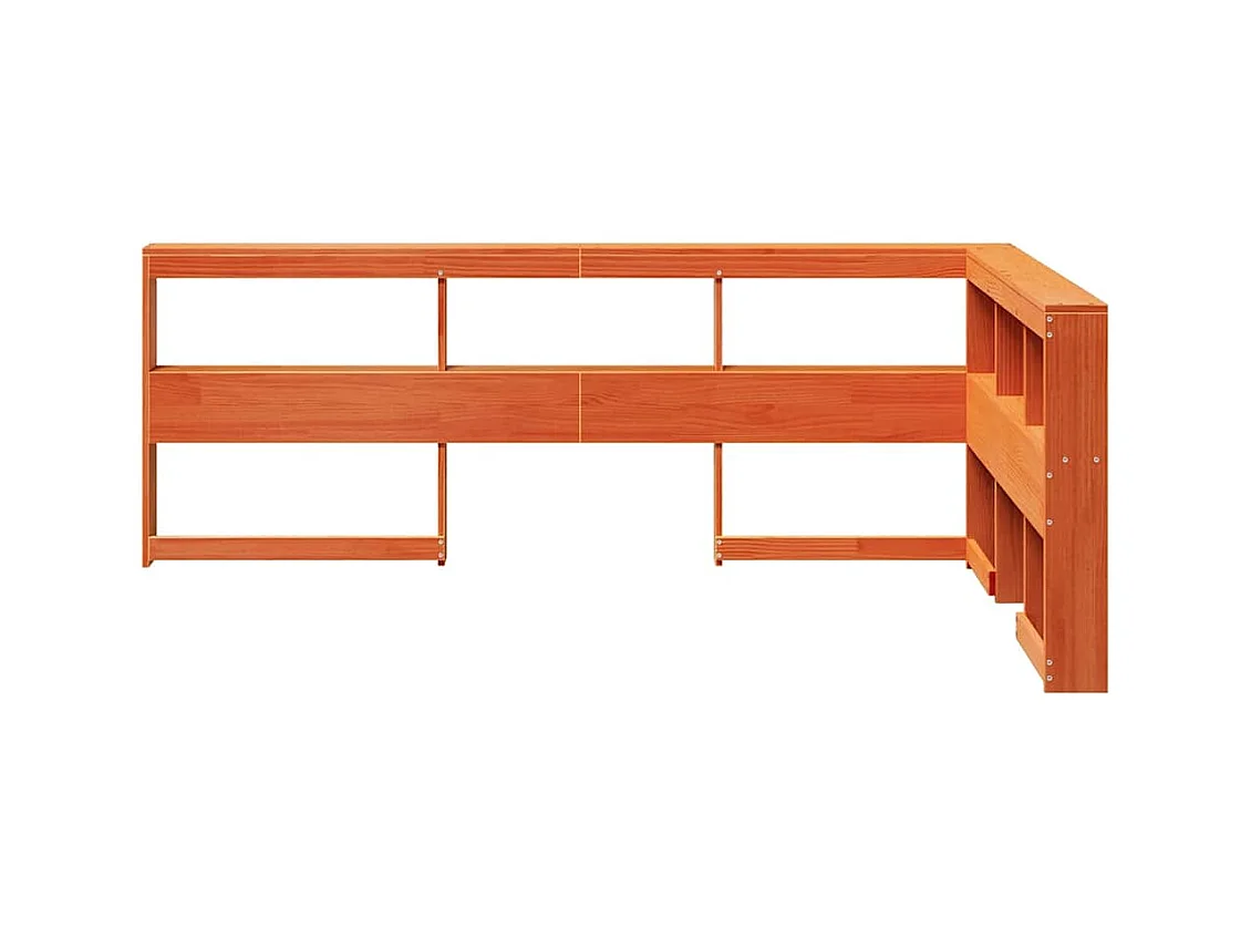 Estante cabeceira forma de L 120 cm pinho maciço castanho-mel