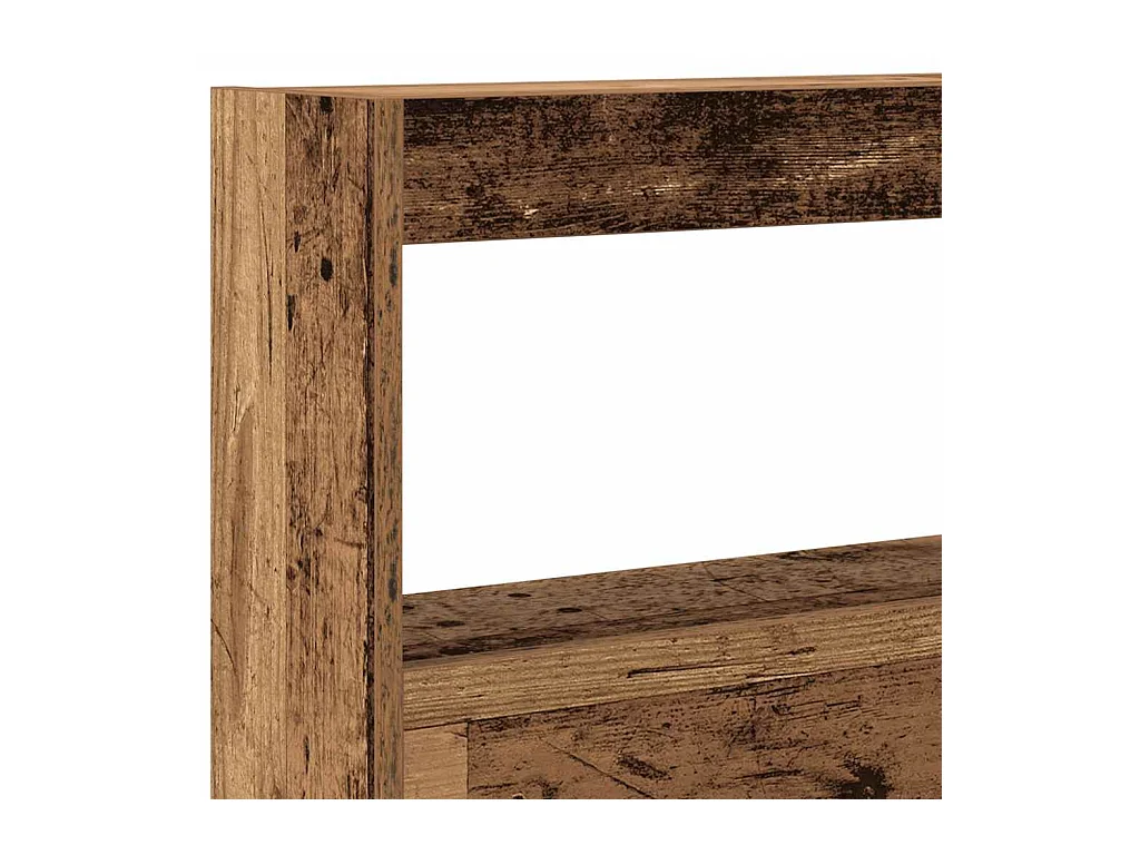 Armoire tête de lit avec LED vieux bois 160x17x102 cm