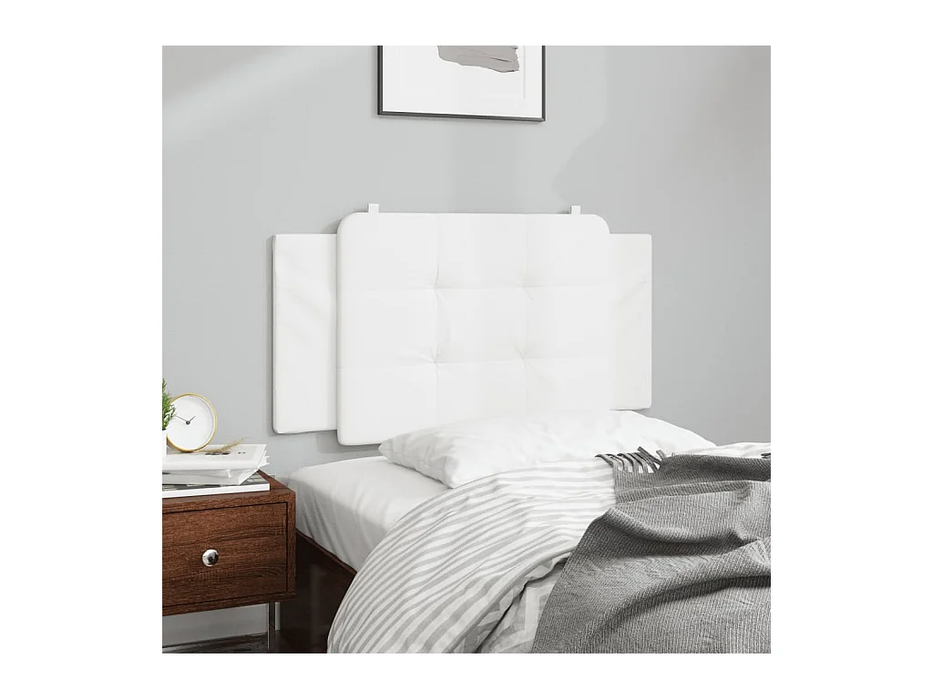 Tête de lit blanc 100 cm similicuir