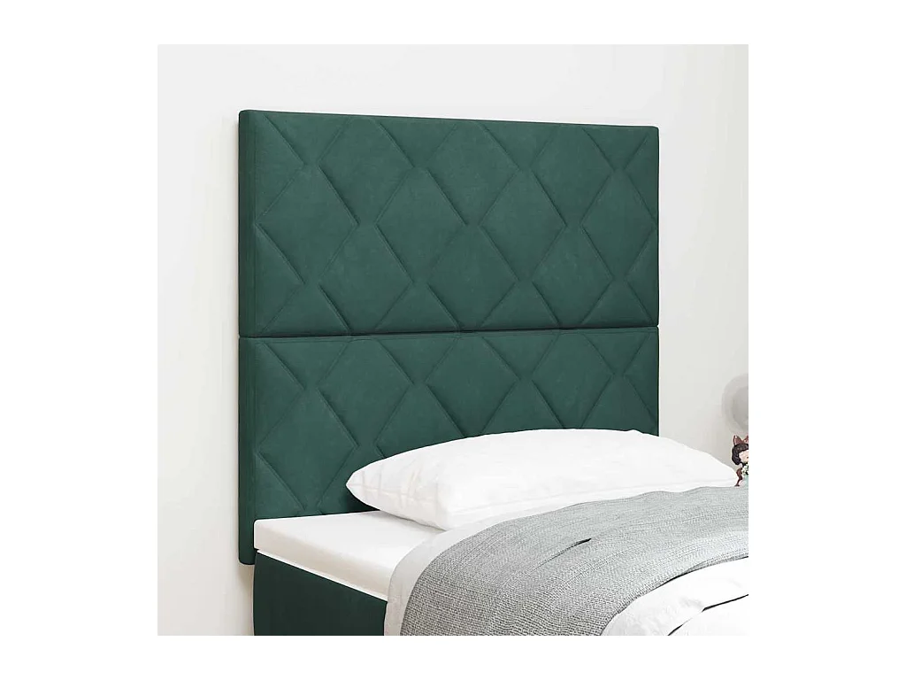 Cabecero Montaje en la pared Verde oscuro 100 cm Terciopelo