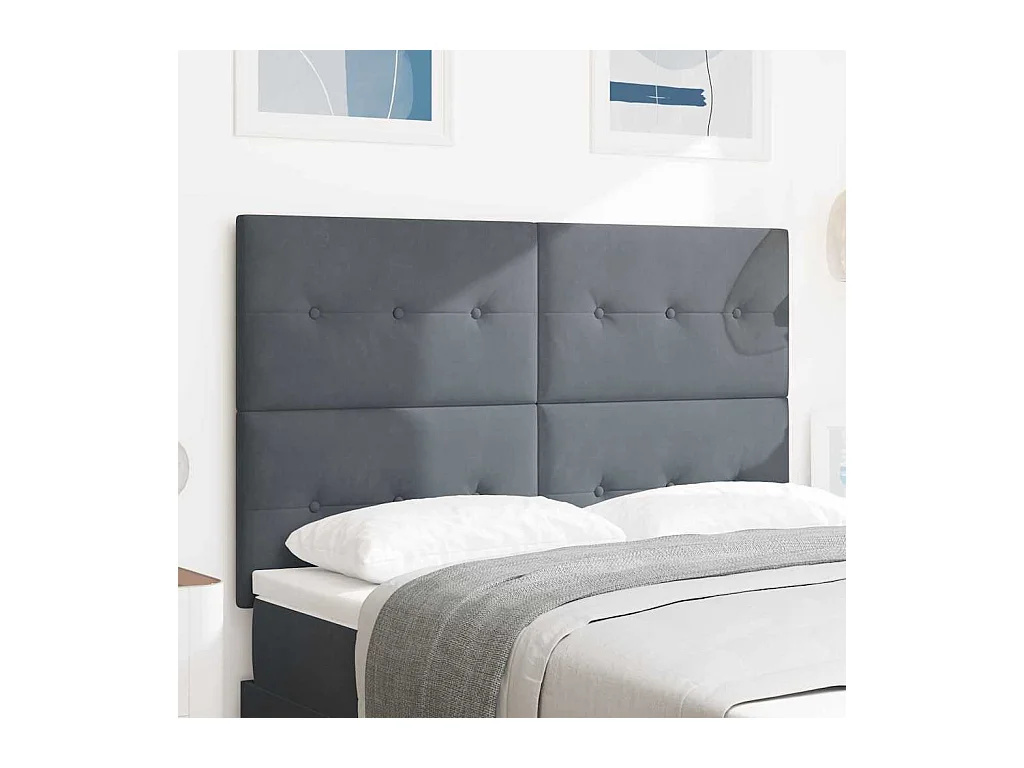 Tête de lit Montage mural Gris foncé 160 cm Velours
