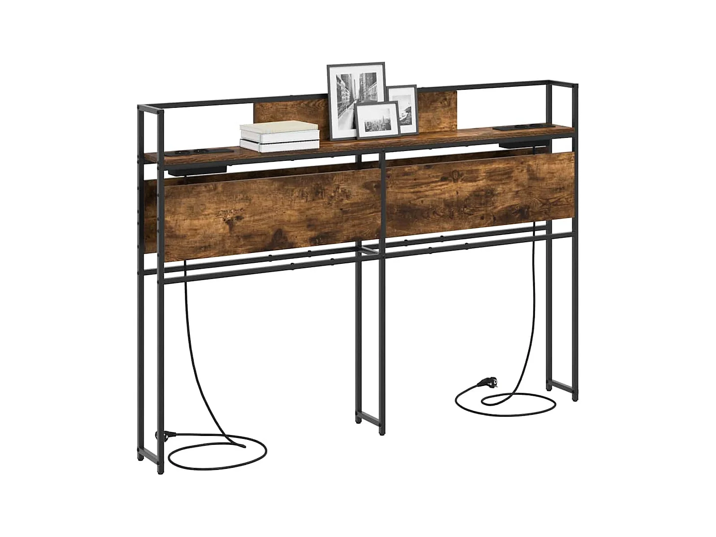 Tête de lit de rangement Chêne fumé 140 cm Bois d'ingénierie