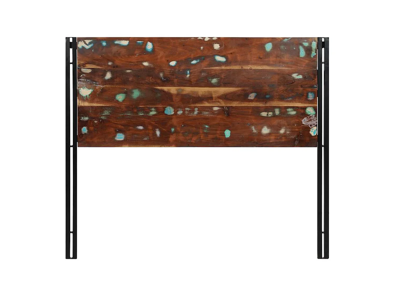 Cabeceira de cama 120 cm madeira recuperada maciça/ferro