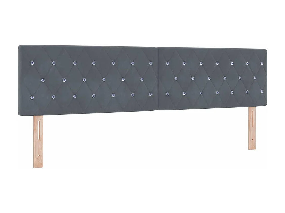 Cabecero LED Argyle con cabecera Gris oscuro 90 cm Terciopelo