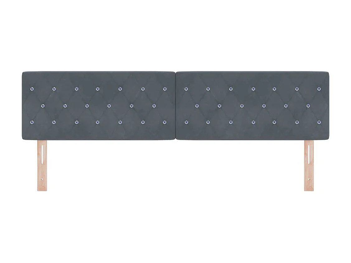 Cabecero LED Argyle con cabecera Gris oscuro 90 cm Terciopelo