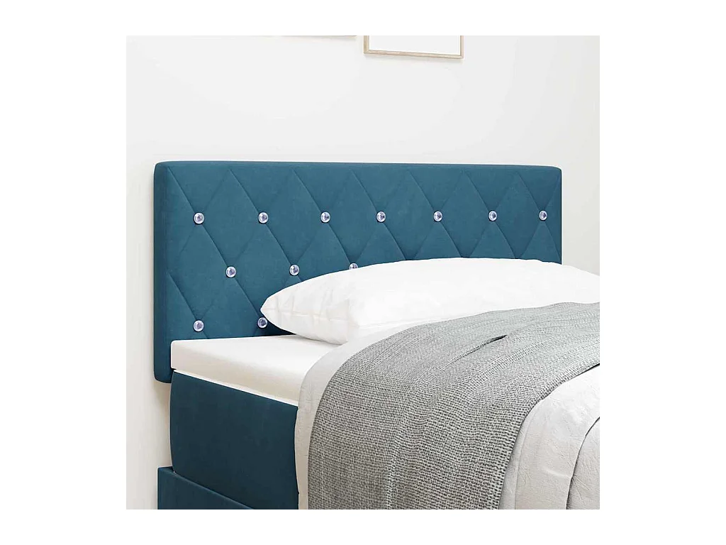 Tête de Lit en Velours Argyle Bleu foncé 90 cm Velours