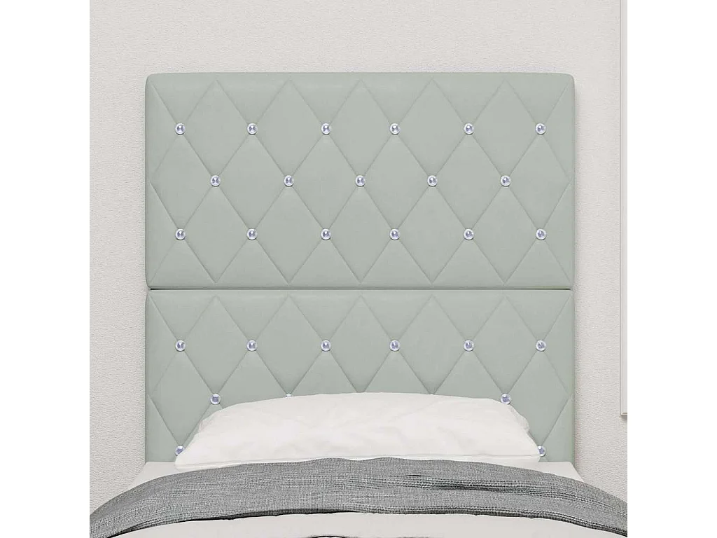 Tête de Lit en Velours Argyle Gris clair 80 cm Velours