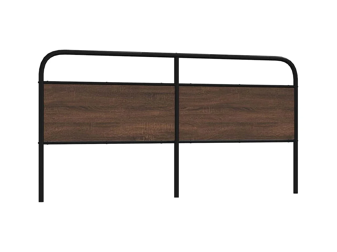 Tête de lit chêne marron 190 cm acier et bois d'ingénierie