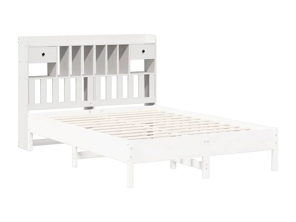 Tête de lit avec rangement blanc 150 cm bois massif de pin