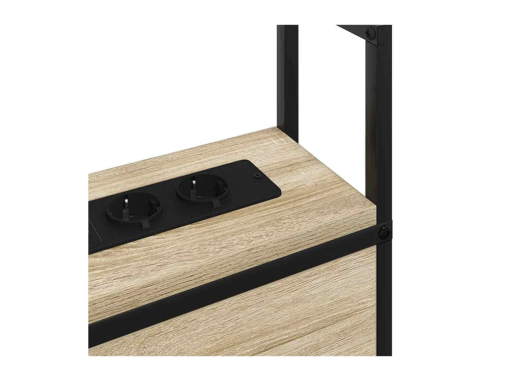 Tête de lit avec Station de Charge Chêne sonoma