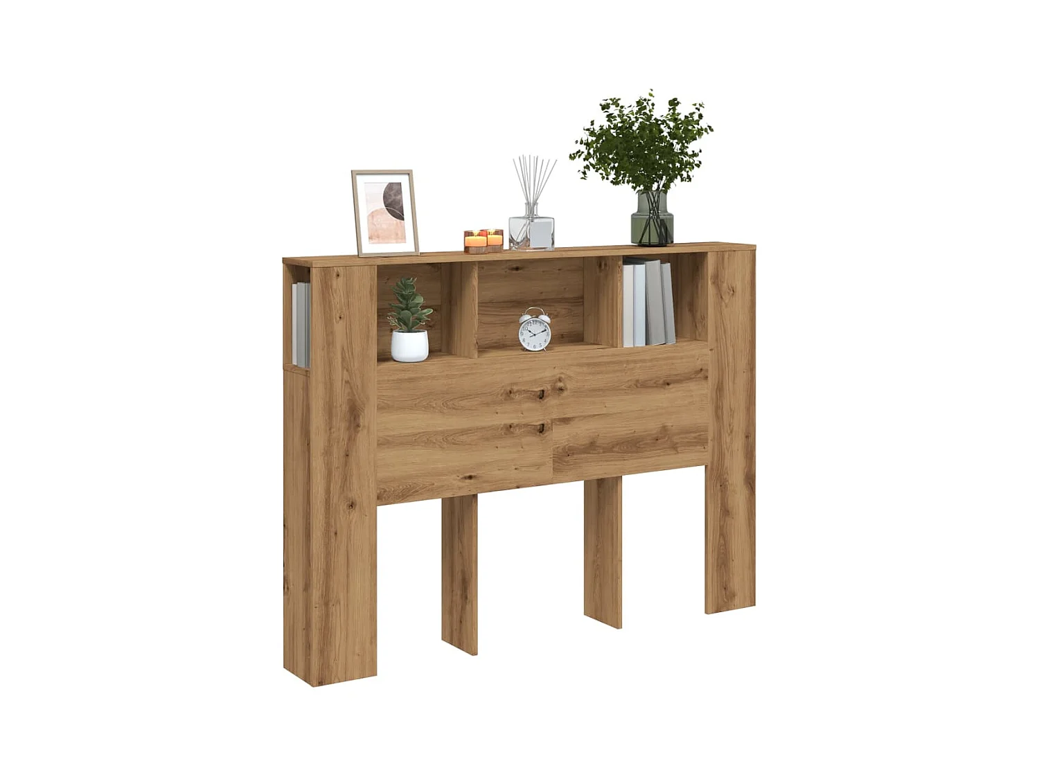 Armoire de tête de lit chêne artisanal 140x18,5x102,5 cm