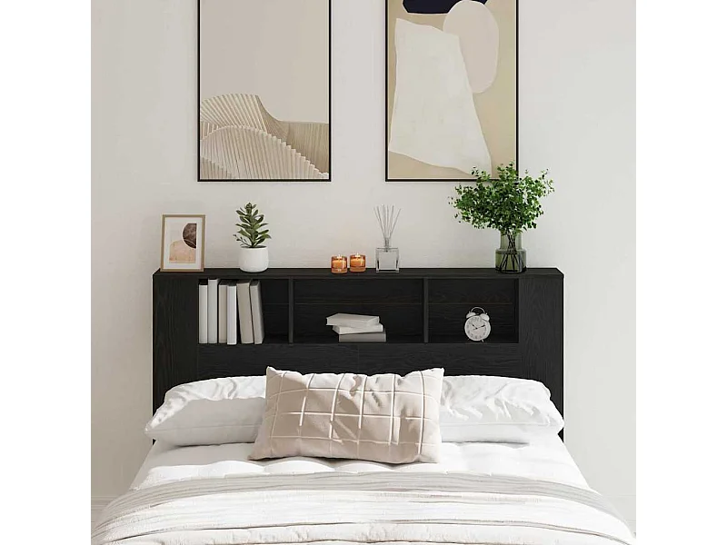 Cabeceira com Armário Carvalho preto 160 x 19 x 104.5 cm