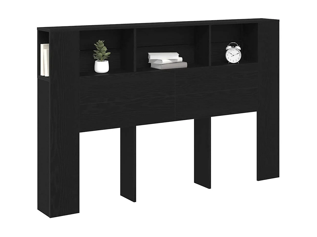 Cabeceira com Armário Carvalho preto 160 x 19 x 104.5 cm