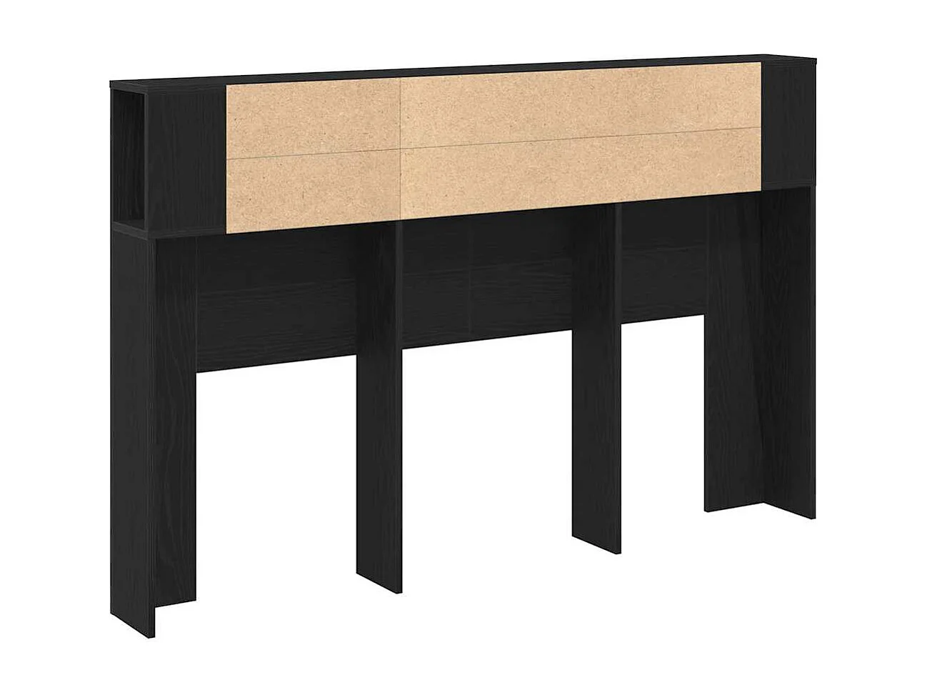 Cabeceira com Armário Carvalho preto 160 x 19 x 104.5 cm