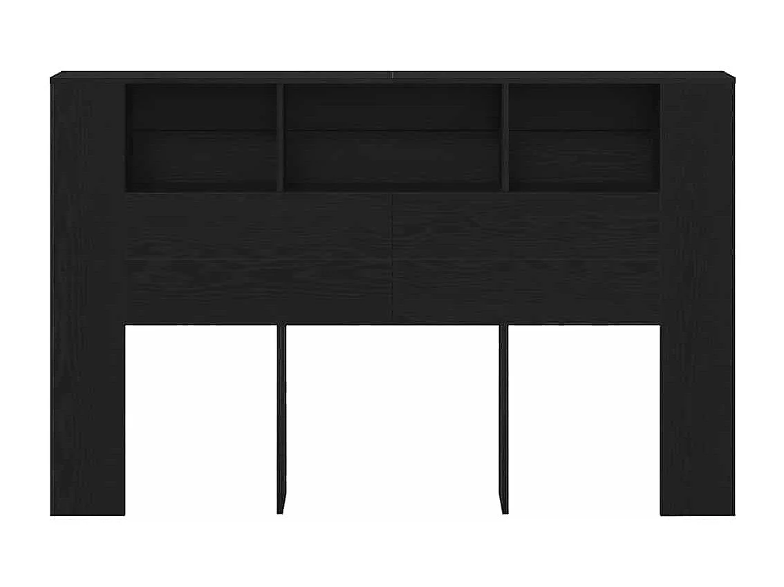 Hoofdeinde Kast Zwart eiken 160 x 19 x 104.5 cm Bewerkt hout