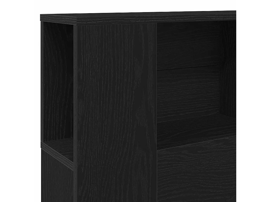 Hoofdeinde Kast Zwart eiken 160 x 19 x 104.5 cm Bewerkt hout