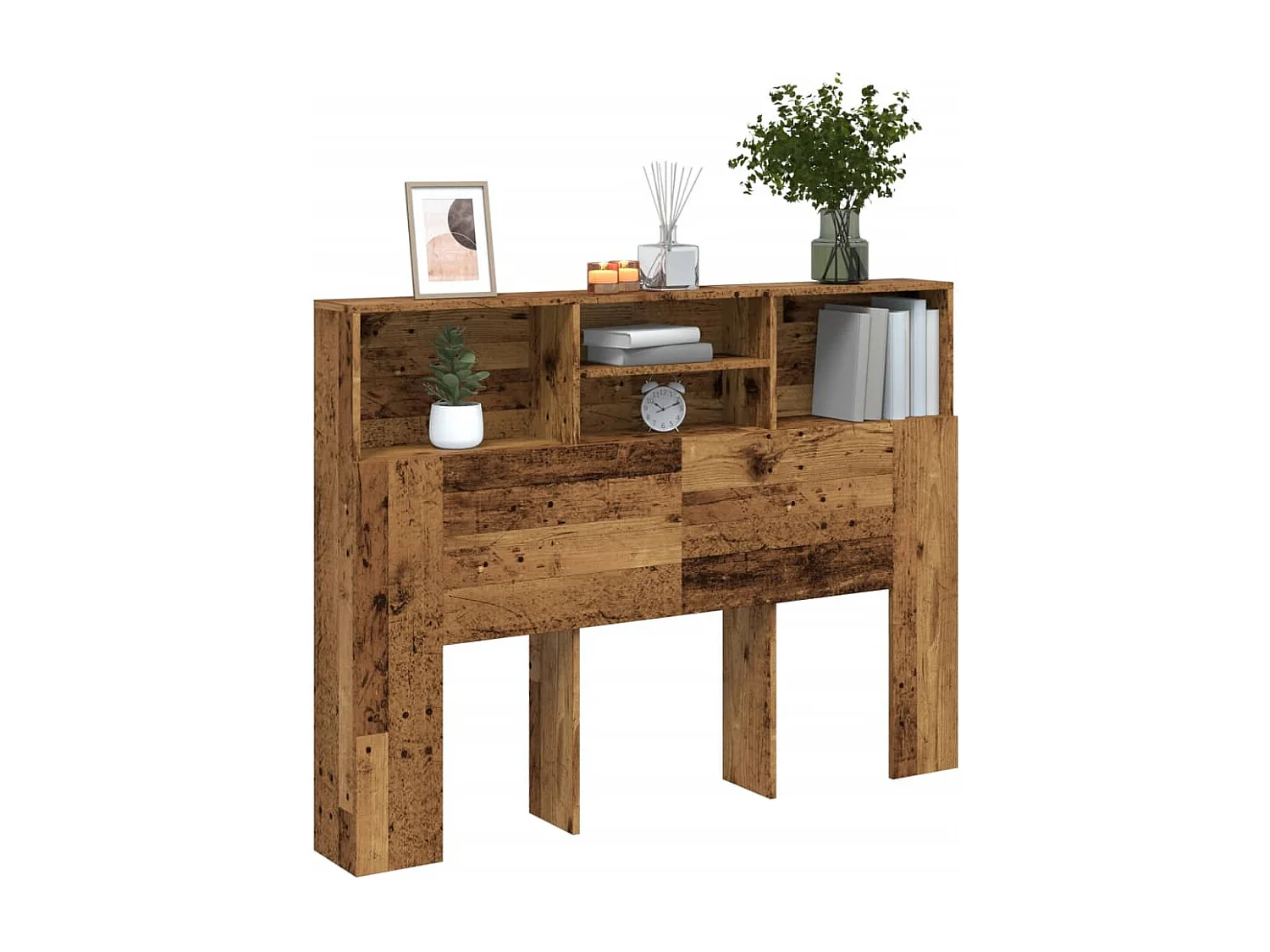 Armoire de tête de lit vieux bois 140x19x103,5 cm