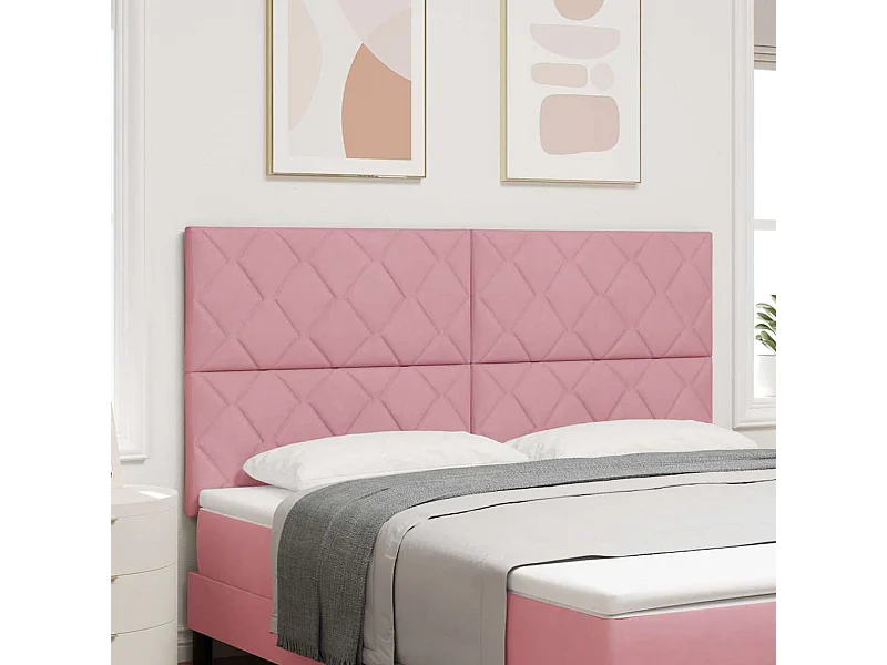 Tête de lit Montage mural Géométrique Rose 180 cm Velours