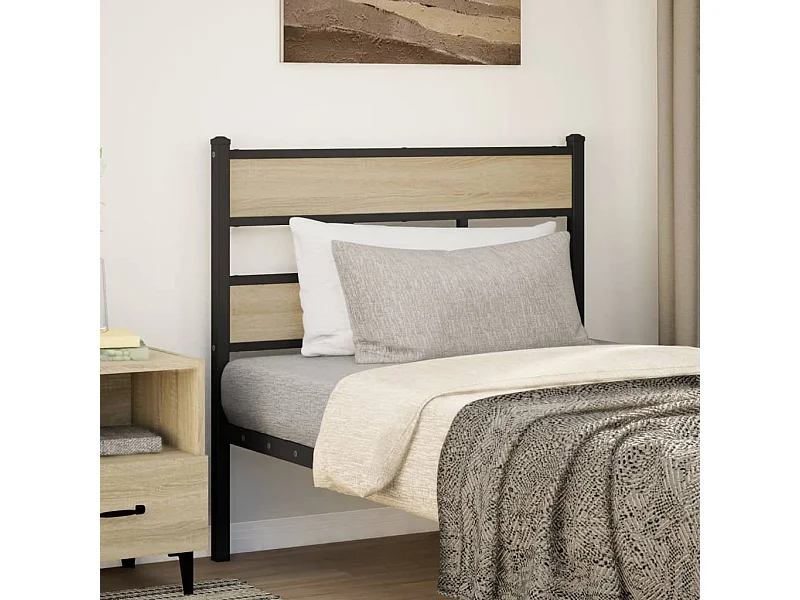 Cabeceira de cama 75 cm derivados madeira/ferro carvalho sonoma