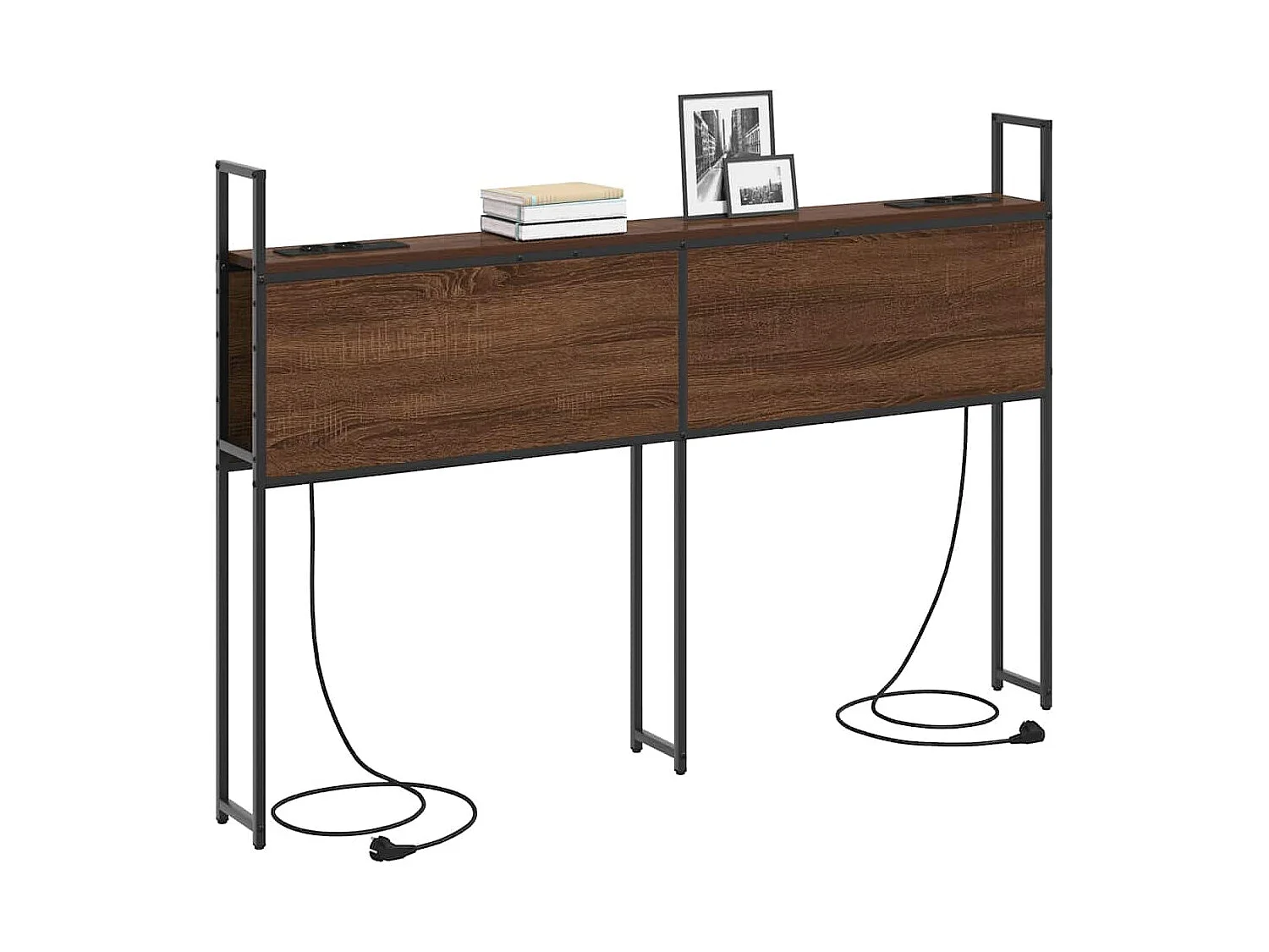 Tête de lit avec Station de Charge Chêne marron