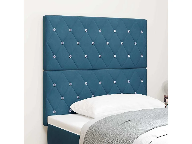 Tête de Lit en Velours Argyle Bleu foncé 100 cm Velours