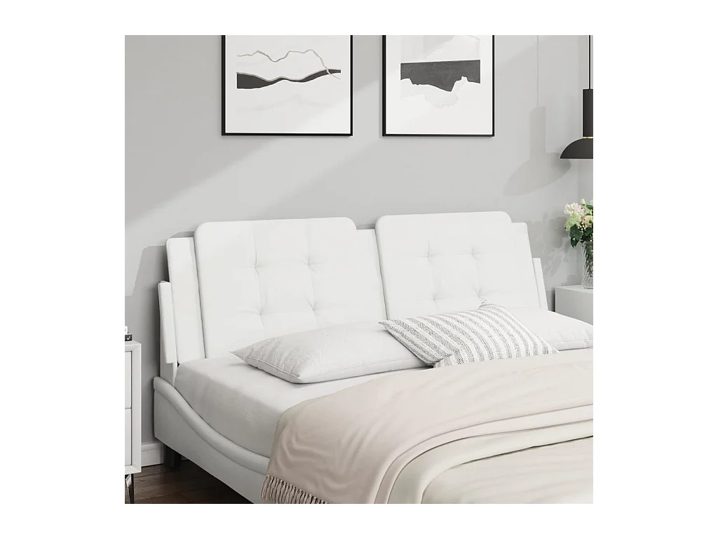Tête de lit blanc 152 cm similicuir