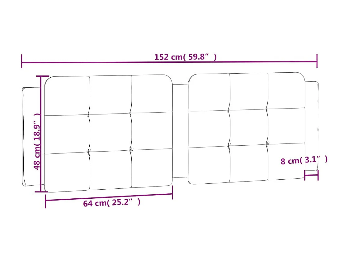 Tête de lit blanc 152 cm similicuir