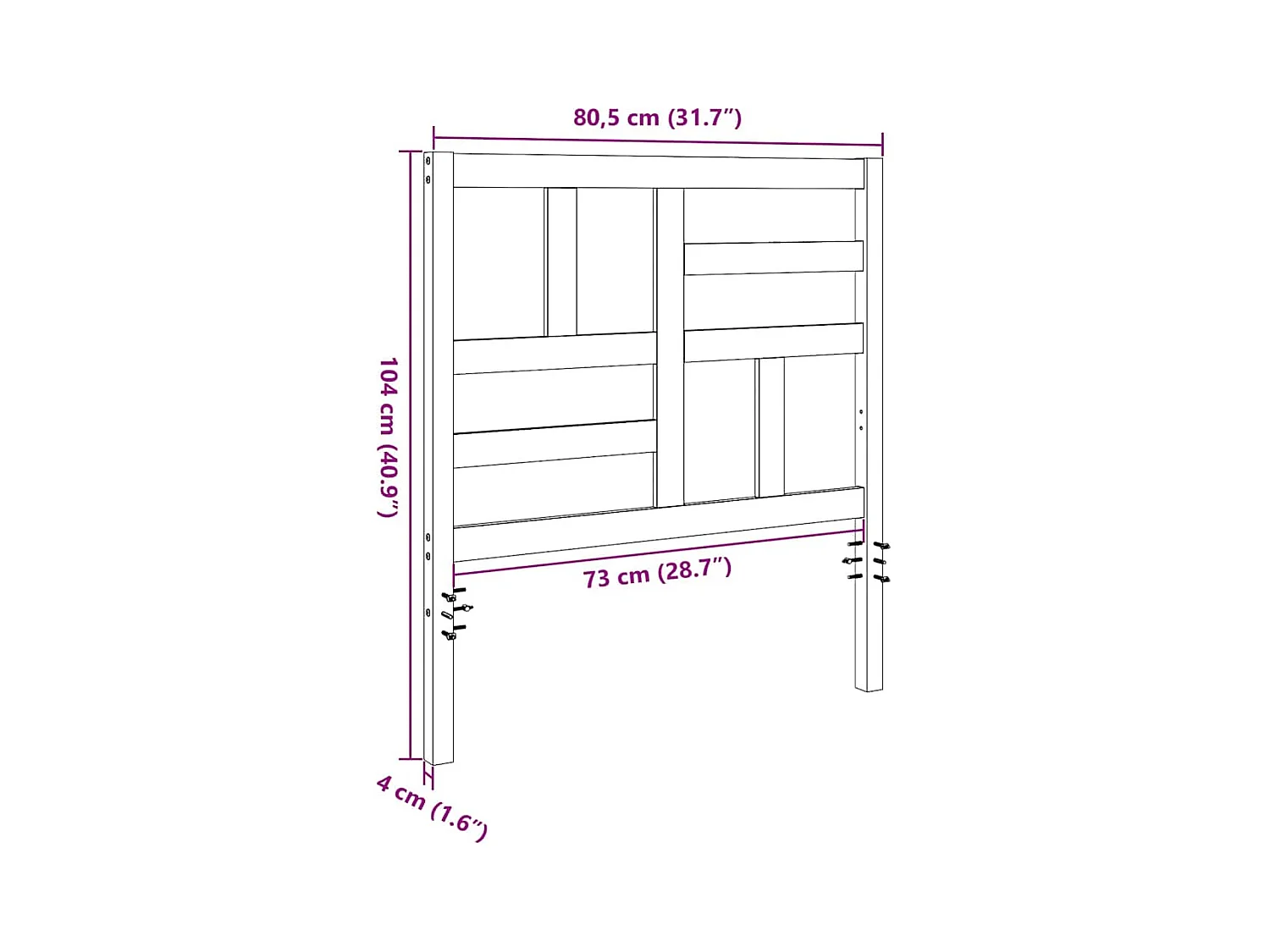 Cabeceira de Cama com cabeceira Castanho-mel 80.5 x 4 x 104 cm