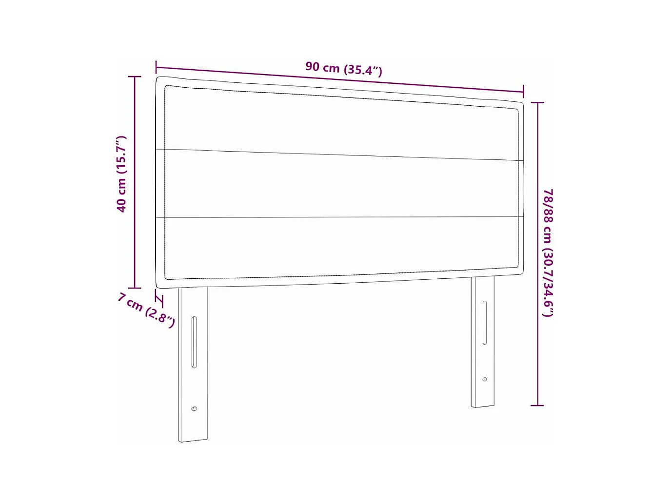 Tête de lit avec tête de lit Gris clair 90 cm tissu