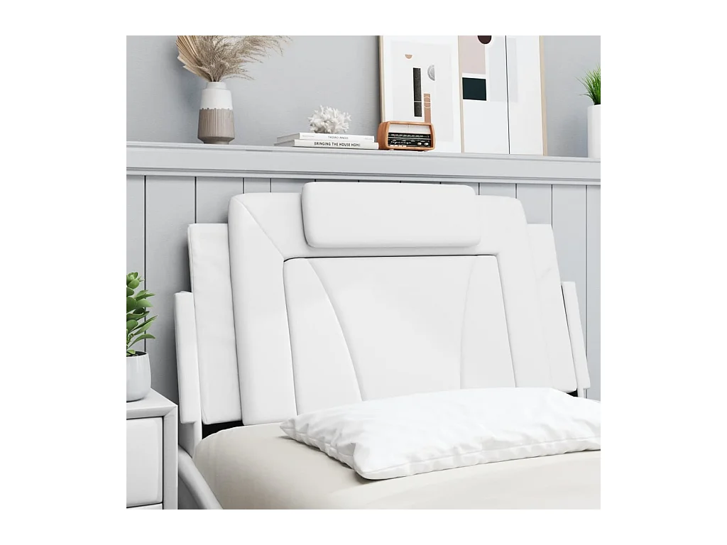 Tête de lit blanc 100 cm similicuir